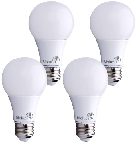 Bioluz LED 100W LED Bulbs, Dimmable LED Light Bulbs, Natural White 4000K, A19 LED Light Bulb 1500 Lumen - 4 Pack