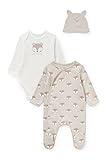 C&A Set Baby Unisex Baumwolle Body Fit Bedruckt|Unifarben|Motivprint cremeweiß 68