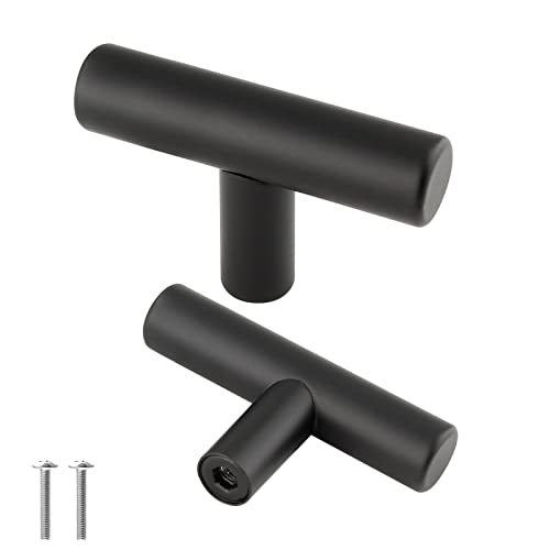 Cjueiom 25 Pack Matt Black Cupboard Knobs, 50mm Length T Bar Handles - Image 2