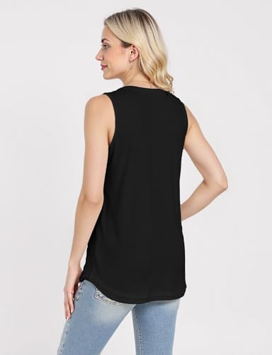 AURUZA Womens Tank Tops, V Neck Casual Cami Sleeveless Camisole Blouses Flowy Summer Basic Tank Shirt3