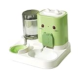 Gralara Automatic Pet Feeder Cats Feeder Travel Supply Drinking Detachable Pet Food Bowl for Small Dogs Puppy Small Animals Kitten, Green