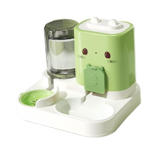 Baoblaze 2 in 1 Automatic Pet Feeder Removable Drinking Household Supplies Water Dispenser Pet Feeding Bowl for Small Dogs Kitten Puppy Bunny Animals, Green