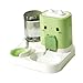 Gravity Cat Feeder 2 in 1 Automatic Pet Feeder Removable Portable Convenient Drinking Cats Feeder Pet Feeding Bowl for Small Animals Puppy, Green