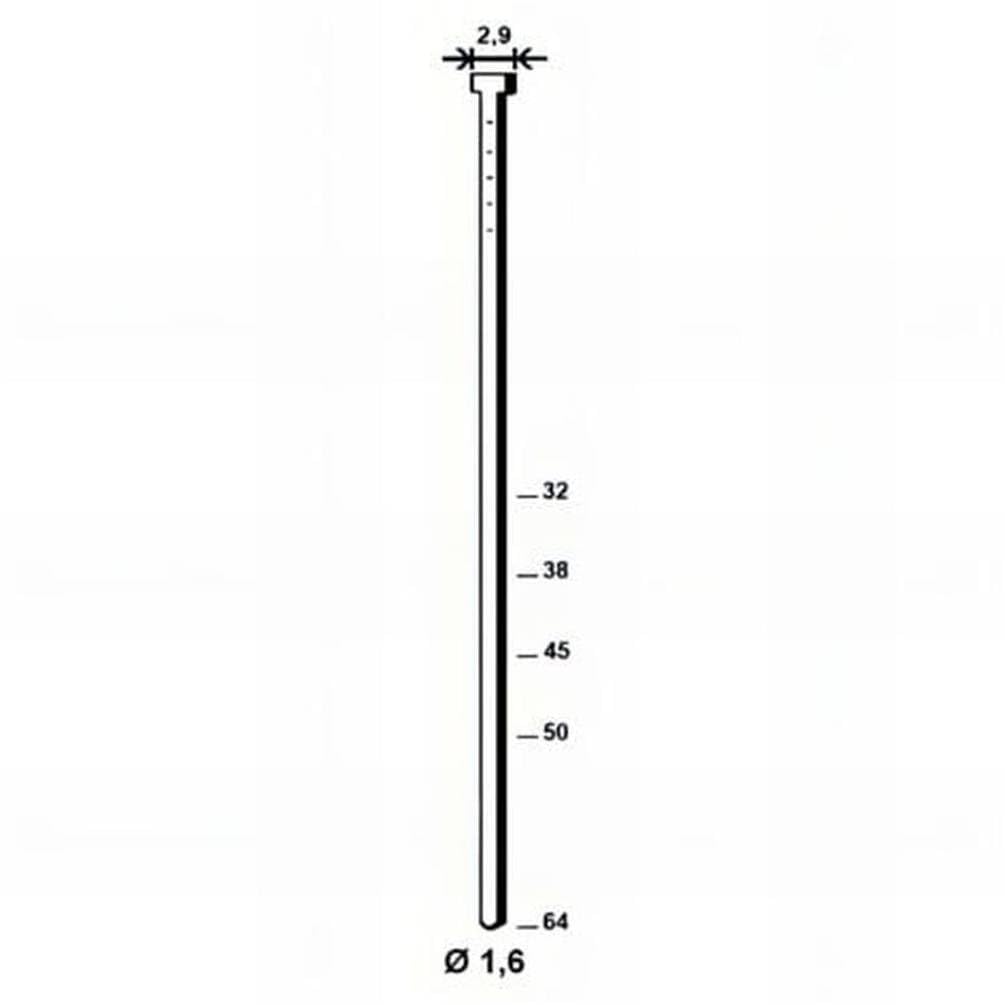 D-Work - Juego de 2000 puntas de acero inoxidable (1,6/2,9 x 50 mm)