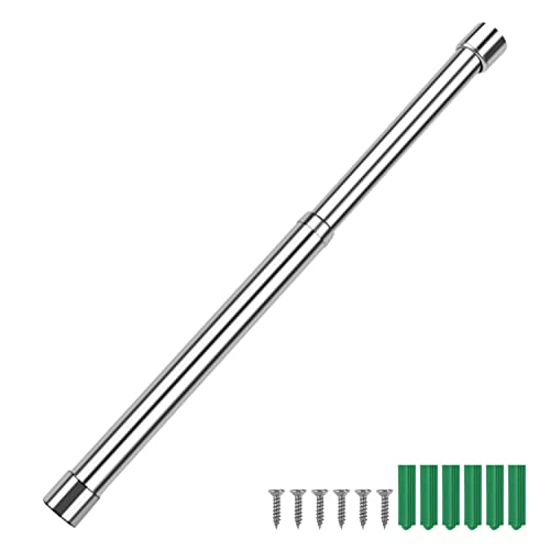 31-51cm Kleiderstange aus Edelstahl, GEBAUM Einziehbarer Wandgarderoben, Silber Kleiderständer Handtuchhalter, Kleiderhaken mit Schrauben für Schrank Garderobe