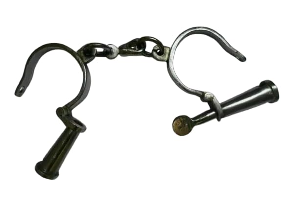 Menottes en fer polies style antique avec clé pour collectionneurs