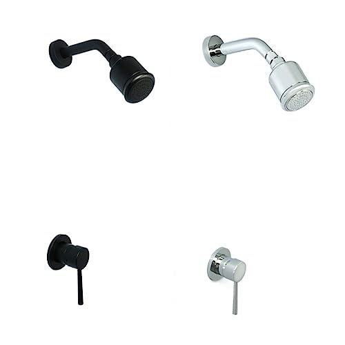 Robinet de Douche Mural Anti-Fuite en Laiton Durable Finition Noir Mat - 6