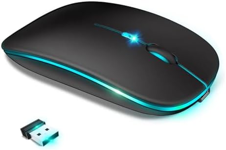 （07:30時点） 【Amazon.co.jp人気限定】マウス 無線 ワイヤレス マウス Bluetooth5.0＆2.4GHz 静音 瞬時接続 小型 高感度 ブルートゥース3段階DPI切替 超薄型 高精度 光学式 左右対称 Type-C充電式 小型 軽量 省エネ 7色ライト 高耐久性 軽量 握りやすい 携帯便利 Mac/Windows/Surface/PC/Macbook対応 （日本語説明書）