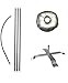 Cobb Promo Feather Flag Telescoping Hardware 14ft Pre Curved Pole Kits with Cross-Base and Weight-Donut Hardware Only. (Pack 1)