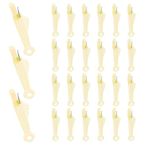 EXAOMBLE Enhebrador de Aguja Herramienta Precisa Forma de Pez para Máquina de Coser, Plástico y Metal Duradero, 50 Piezas para Uso en Proyectos Creativos y Hogar