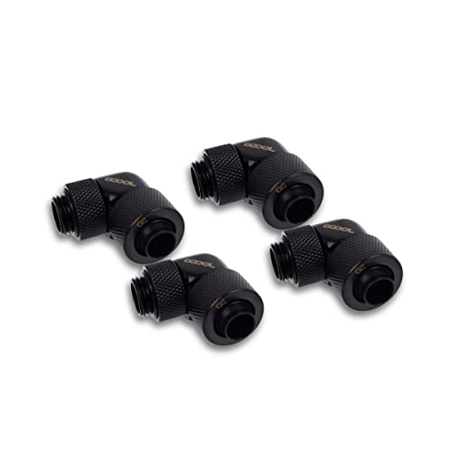 Alphacool Eiszapfen 13/10mm compression fitting 90° rotatable G1/4-4pcs Set Deep Black
