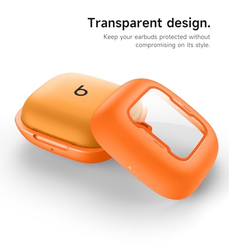 Image of SURITCH for Beats Powerbeats Pro 2 Case Cover, Magnetic Locking Cases for Beats Powerbeats Pro 2 2025, Shockproof Bumper Protective Covers with Carabiner & Keyring & Cleaner Kit, Orange