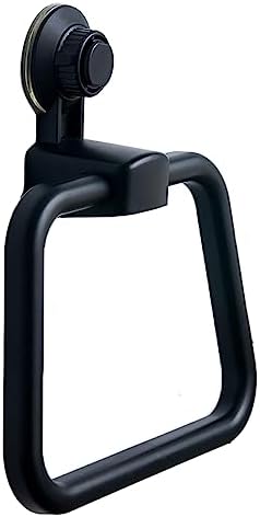 BOZKOA Reusable Suction Cup Towel Holder for Bathroom Wall,Matte Black Towel Ring & Towel Racks for Bathroom,Modern and Stylish Hand Towel Holder for Bathroom Wall and Kitchen