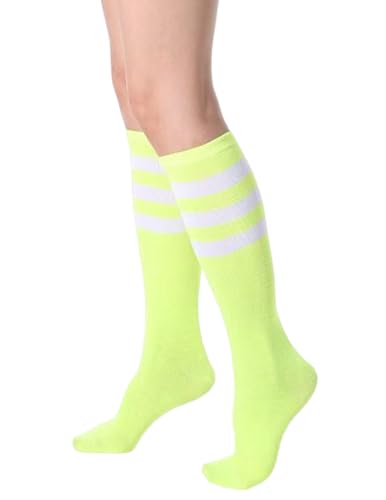 Image of Athletic Knee High Socks Stripe Running Baseball Thigh High Stockings Outdoor Sport Tube Socks