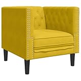 vidaXL Poltrona Chesterfield Gialla in Velluto, poltrona, poltrona relax, poltrona in velluto, poltrona singola, poltrona tv, poltrona imbottita