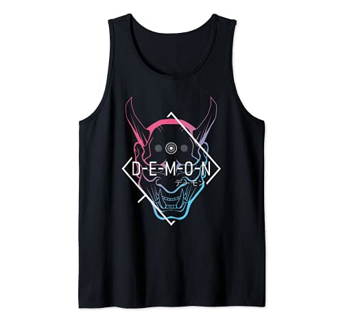 Japanese Oni Mask Demon Ogre - Aesthetic Japan Samurai Tank Top, Black