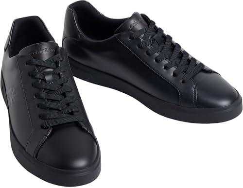 Calvin Klein Herren Cupsole Sneaker Low aus Leder, Schwarz (Triple Black), 42 – Ansicht 4