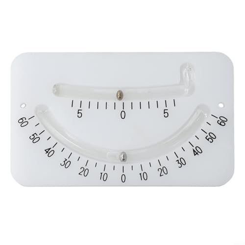 Clinomètre marin pour voiliers, bateaux avec double tube de nuit, 153 x 95 x 7,5 mm, niveau d'angle en polypropylène pour voile, bateaux de pêche, yachts et cargaisons (blanc)