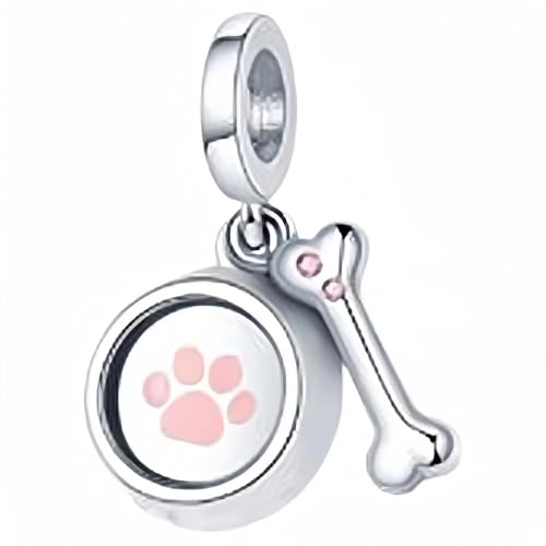 WINRARO Ciondolo Ossa di Cane per Braccialetti, Ciondolo con Perline Fai da Te in Argento Sterling 925 Regalo Gioiello per Donne Ragazza Mamma Famiglia