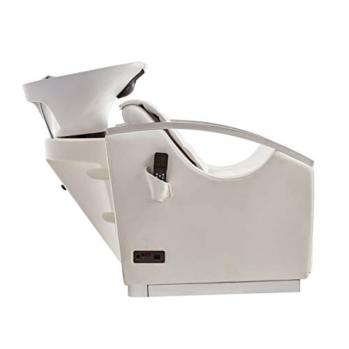 Dir Beauty Salon Full Body Massage Shampoo Backwash Unit with Tilting Ceramic Sink Station Reclining Backrest & Electrical Adjusting Footrest Bella