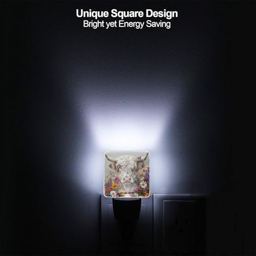 Lámpara de noche con diseño vaca Highland y luz LED miniatura 5
