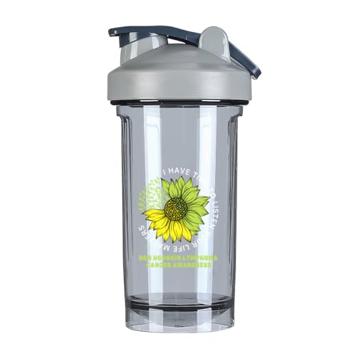 I Have Time To Listen Your Life Matters Non Hodgkin lymphoma Cancer Awareness 18 Ounce Shaker Cup,Fashion Theme Pattern Shaker Bottle Leak-proof Workout Shake Bottles 500ML/18 oz Perfect for Pre
