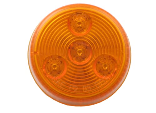 Optronics 2" Round Amber 3 Diode Led Marker Clearance P2 Rated Light Mcl55Ab #TOP1