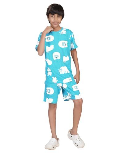 Image of Boys Halfsleeves Cotton Solid /Printed T-Shirt & Shorts Summer Co-ord Set /Clothing Set /Casual wear