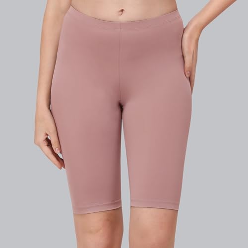 Image of SOIE Women's Mid Rise Soft Polyamide Spandex Knee Length Cycling Shorts