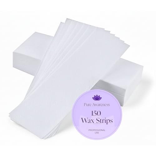 Fleece Strips for Warm Wax and Sugar Paste [Pack of 150] Skin-friendly and Tear-Resistant Hair Removal Strips Made of Fleece for Any Type of Depilation on Leg Chest Back Intimate Area and Face