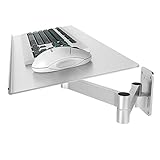 XINGAKA Keyboard Arm Tray, Wall Mounted Adjustable Mouse and Keyboard Bracket, Silver Telescoping Industrial Shelf, Wall Mounted Keyboard Bracket,arm40cm