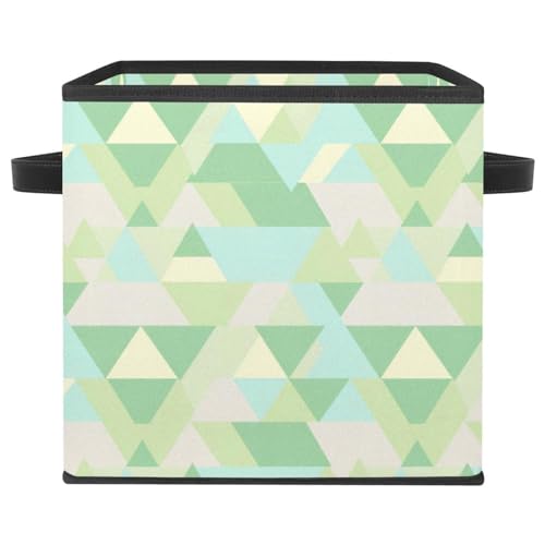 Boîte de rangement pliable géométrique vert triangle pour armoire