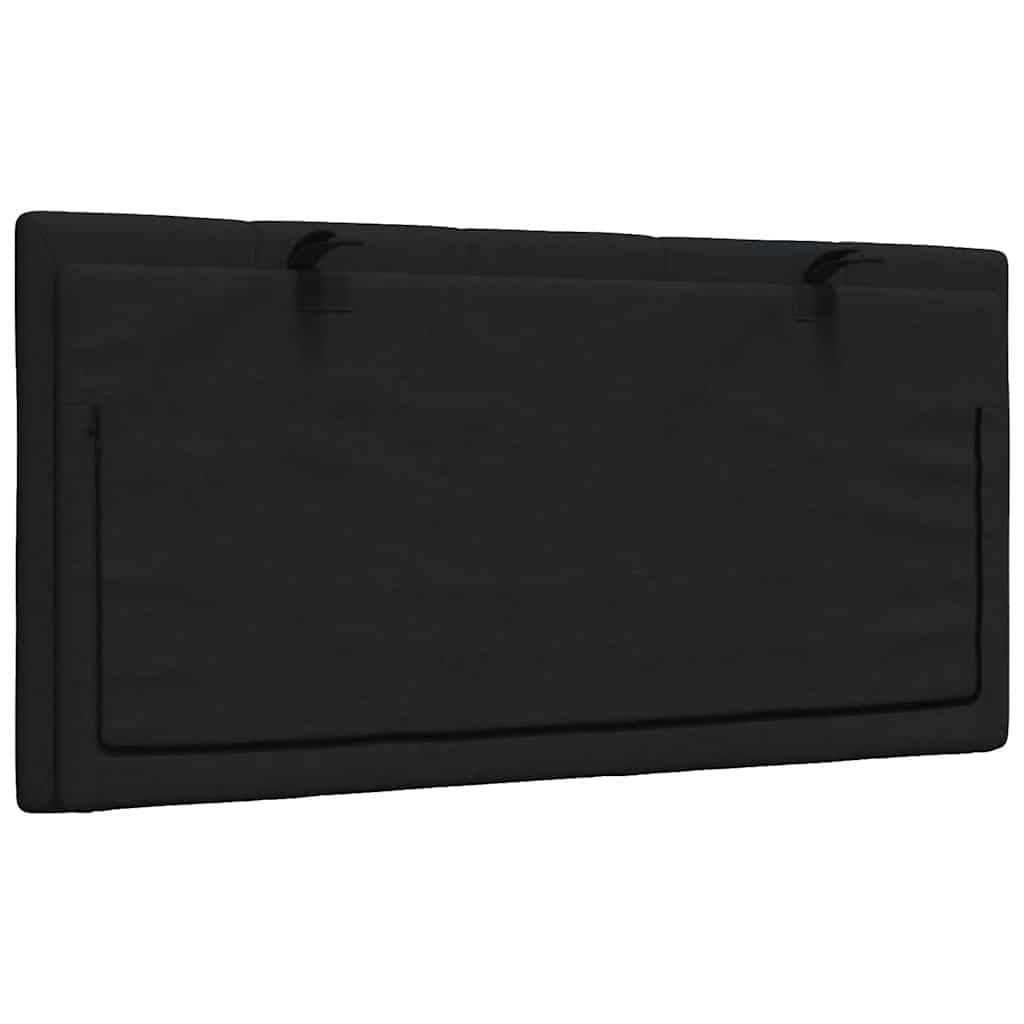 Cabecero Hanko 100 cm negro acolchado cojín de pared de poliéster con para listones LED cómodo respaldo diseño moderno para jóvenes y dormitorios