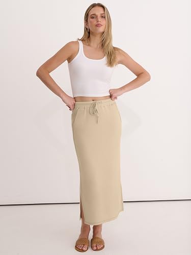 Image of ANRABESS Casual Maxi Skirts for Women, High Waist, Summer, Drawstring, Ideal for Daily Wear, Office & Weekend Outings 2026