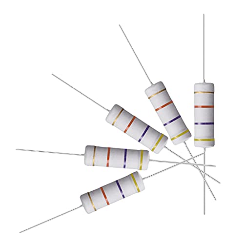 uxcell 10Pcs 47K Ohm Resistor, 5W 5% Tolerance Metal Oxide Film Resistors, Axial Lead, Flame Proof for DIY Electronic Projects and Experiments