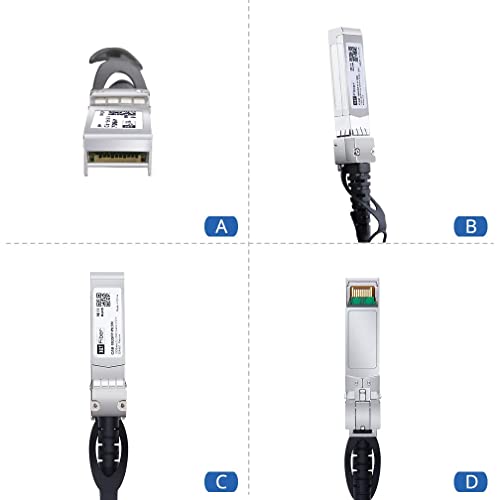 Image of H!Fiber SFP+ Cable, 10G SFP+ DAC, 0.25M(0.82ft), Passive Direct Attach Copper Twinax Cable for Cisco SFP-H10GB-CU0.25M, Ubiquiti UniFi UC-DAC-SFP+, Meraki, Mikrotik, Intel, Fortinet, Netgear, 0.25m-7m