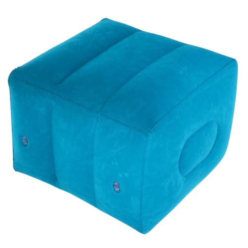 インフレータブルフットレスト飛行のための旅行の必需品レッグピローフットレスト枕インフレータブルトラベルフットレスト飛行機用レッグレストピロー植毛PVCBlue