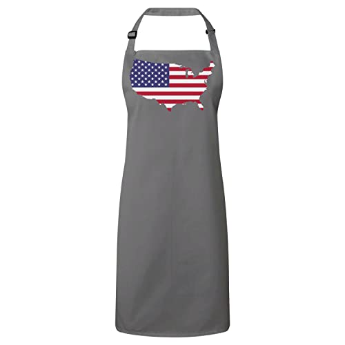 Tablier cuisine USA gris, le cadeau idéal pour fan de sport américain et chef de cuisine