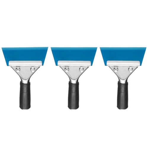 HARFINGTON 3pcs Squeegee 5 Inch Length Auto Water Blade Shower Squeegee with Non-Slip Handle for Car Windshield Window Cleaner Glass Door, Blue