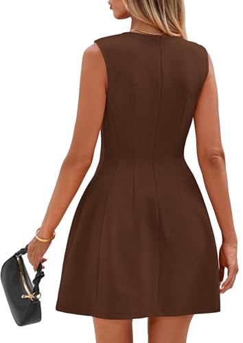 Image of PRETTYGARDEN Summer Dresses for Women 2026 Elegant Classy Spring A Line Business Casual Work Graduation Cocktail Short Dress