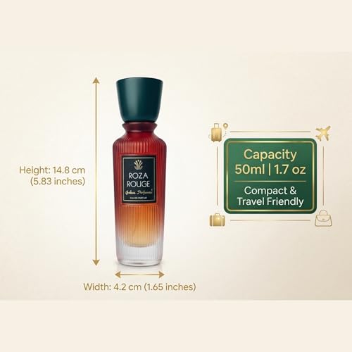 Image of Saba Roza Rouge Perfume 50ml for Men & Women | Long Lasting Unisex Luxury Fragrance | Saffron, Amberwood & Floral Notes | Premium Daily Wear Perfume for Office, Parties & Gifting