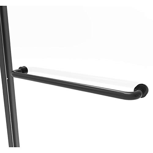 Basco Infinity Semi-Frameless Sliding Shower Door, Fits 43-47 inch Opening, AquaGlideXP Clear Glass, Matte Black Finish