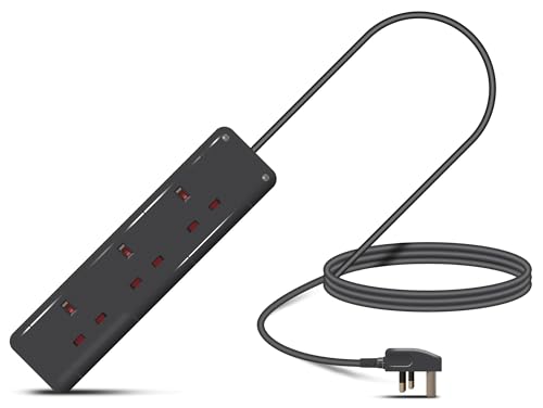 Eagle Three Gang Mains Power 13A Extension Socket to 13A UK Plug Lead Cable British Standards BS1363 2m