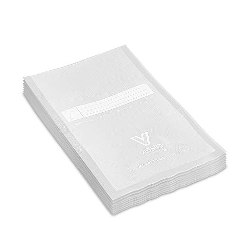 Vesta Precision Vacuum Sealer Bags | 6x10 inch 100 Count | Pint | Clear and Embossed | Great for Food Storage and Sous Vide