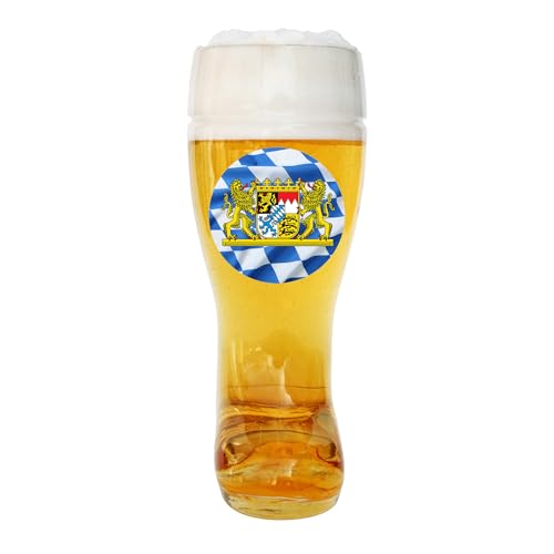 Bierdeckel USA - Das Boot – Bavaria Flag and Lion Crest - Glass Beer Boot (1.0 L Das Boot)