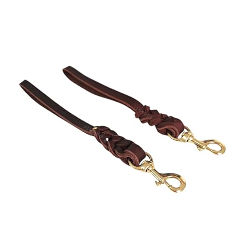 銅製のかぎ針編みレザーペットリーシュ、犬用リーシュ、ショートリーシュ、大型犬用、フルグレイン牛の運搬に適しています。(Black,1.8 30cmWithout nail)