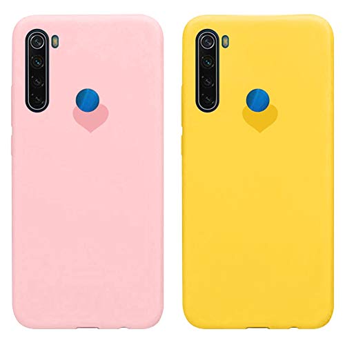 Yoedge Funda para Xiaomi Redmi Note 8 [2 Unidades], Silicona Mate Ultra Thin TPU Cubierta Transparente Movil Carcasa Antigolpes Delgado Protector...