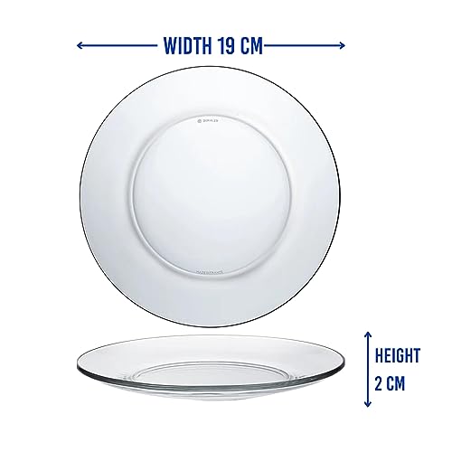Duralex Made In France Lys 7 1/2 Inch Clear Dessert Plate, Set of 6