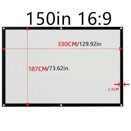 Pantalla para proyector plegable 50-250 pulgadas 16:9 HD miniatura 7