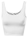 Basic Solid Sleeveless Crop Tank Tops White Size M